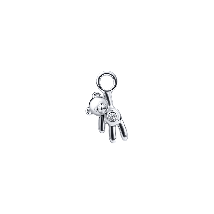 Diamond Charm Earrings Bear S151-DPS0490