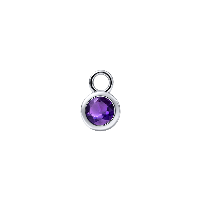 Diamond Charm Earrings Birth Stone S157-DPS0465-FEB Diamond Charm Earrings Birth Stone S157-DPS0465-FEB