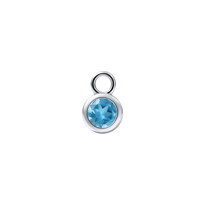 Diamond Charm Earrings Birth Stone S157-DPS0465-MAR Diamond Charm Earrings Birth Stone S157-DPS0465-MAR