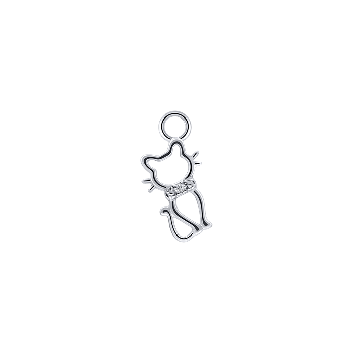 Diamond Charm Earrings Cat S151-DPS0484