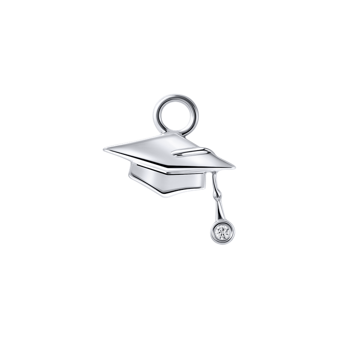 Diamond Charm Earrings Graduation S151-DPS0481