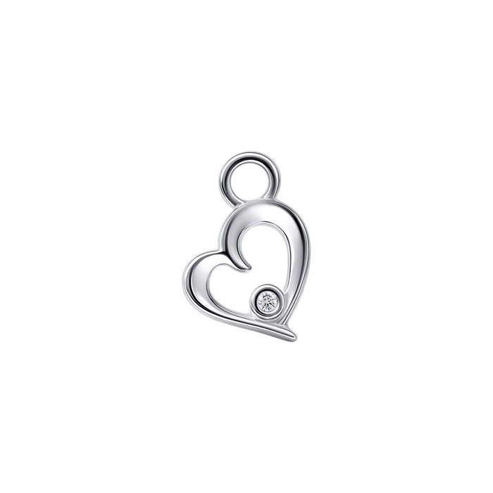 Diamond Charm Earrings Heart S151-DPS0505 Diamond Charm Earrings Heart S151-DPS0505