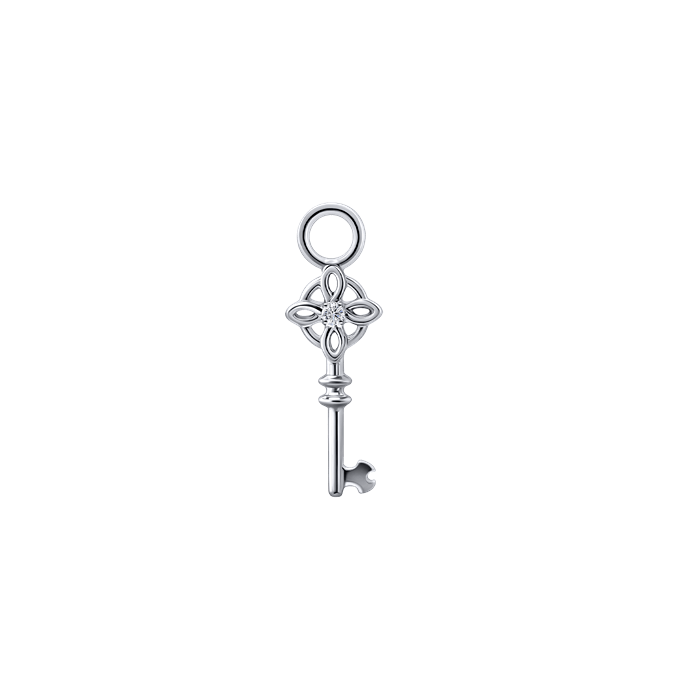 Diamond Charm Earrings Key S151-DPS0485