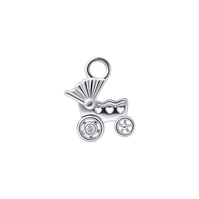 Diamond Charm Earrings Stroller S151-DPS0494 Diamond Charm Earrings Stroller S151-DPS0494