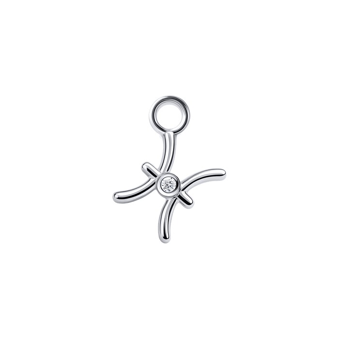 Diamond Charm Earrings Zodiac Ver.2 S151-DPS0496-PISCES Diamond Charm Earrings Zodiac Ver.2 S151-DPS0496-PISCES