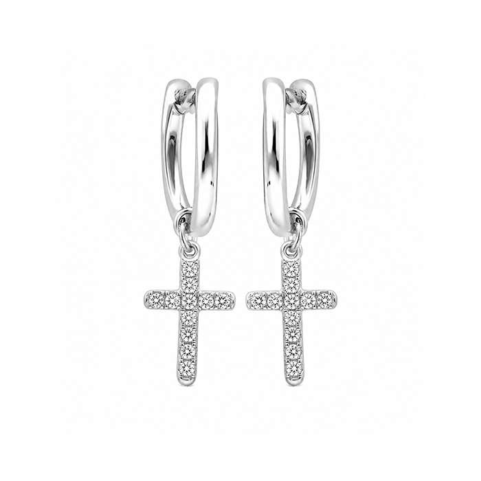 Diamond Earrings Cross DEF0548