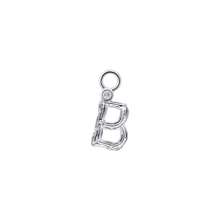 Diamond Charm Earrings Alphabet S148-DPS0470-B