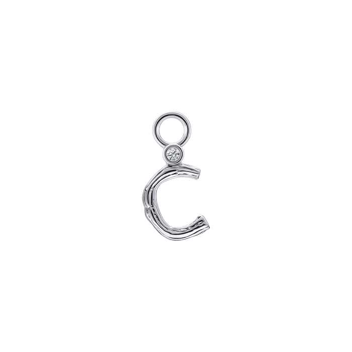 Diamond Charm Earrings Alphabet S148-DPS0470-C Diamond Charm Earrings Alphabet S148-DPS0470-C