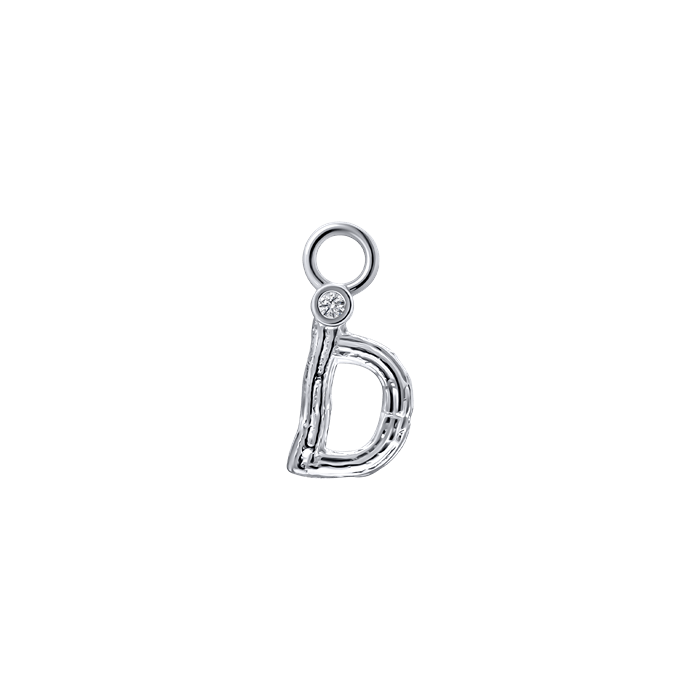Diamond Charm Earrings Alphabet S148-DPS0470-D