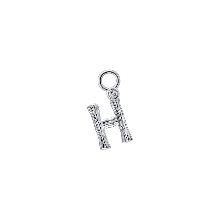 Diamond Charm Earrings Alphabet S148-DPS0470-H