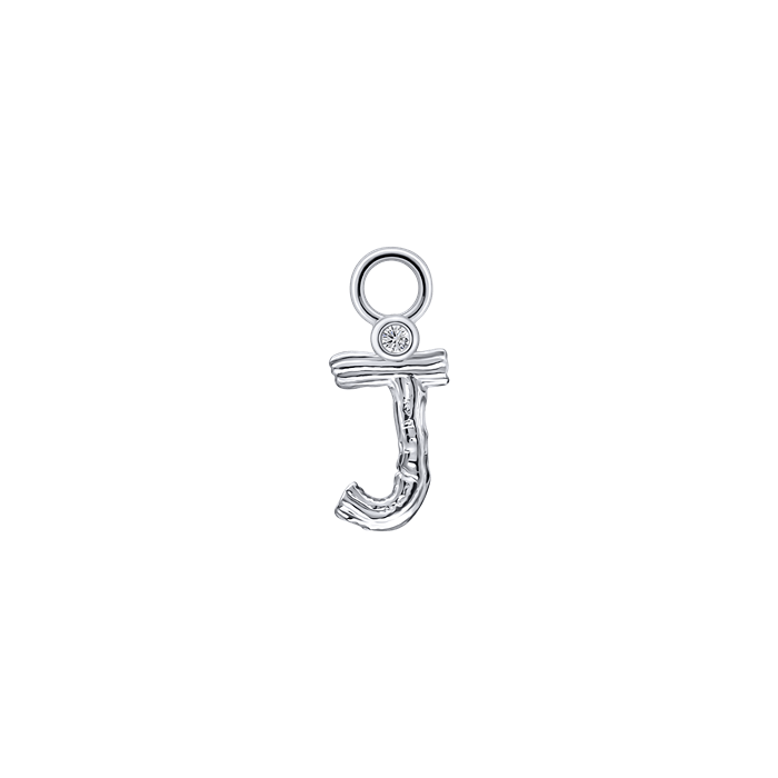 Diamond Charm Earrings Alphabet S148-DPS0470-J