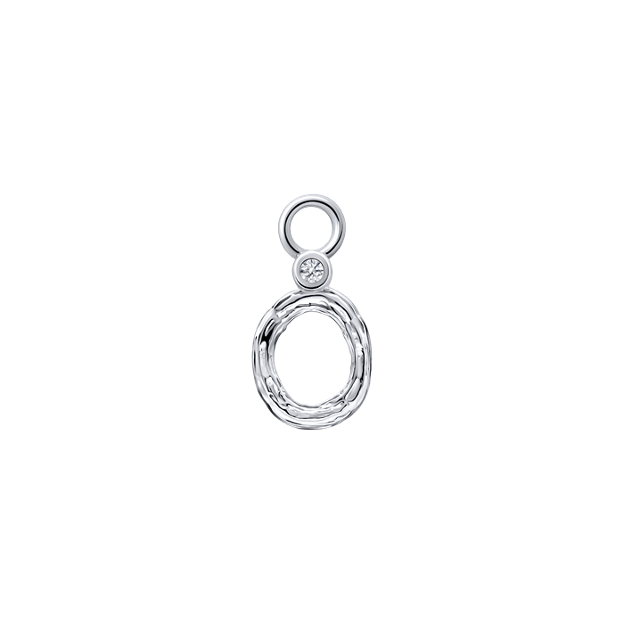 Diamond Charm Earrings Alphabet S148-DPS0470-O