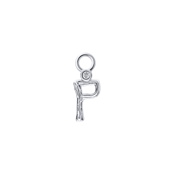 Diamond Charm Earrings Alphabet S148-DPS0470-P