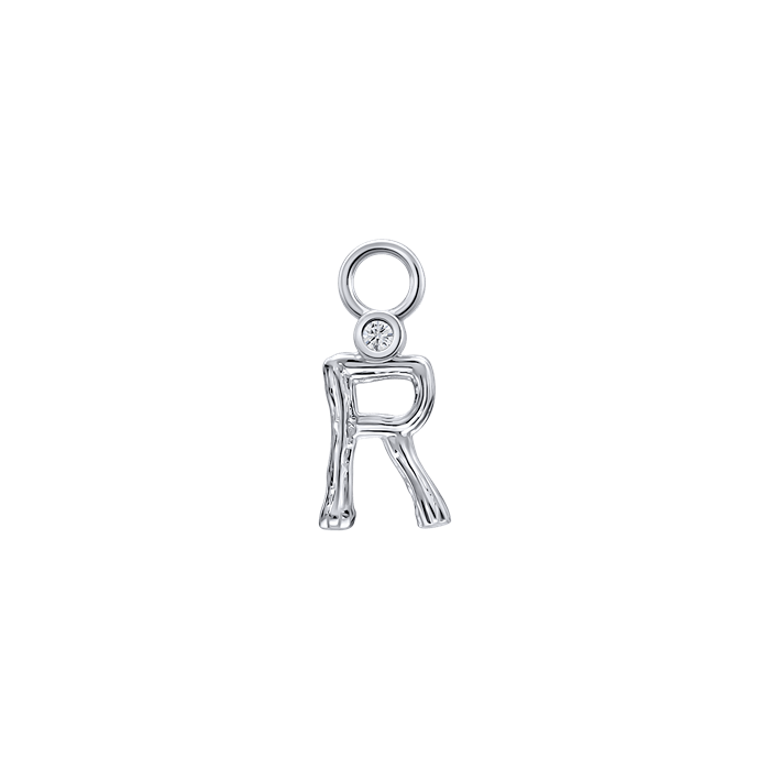 Diamond Charm Earrings Alphabet S148-DPS0470-R Diamond Charm Earrings Alphabet S148-DPS0470-R