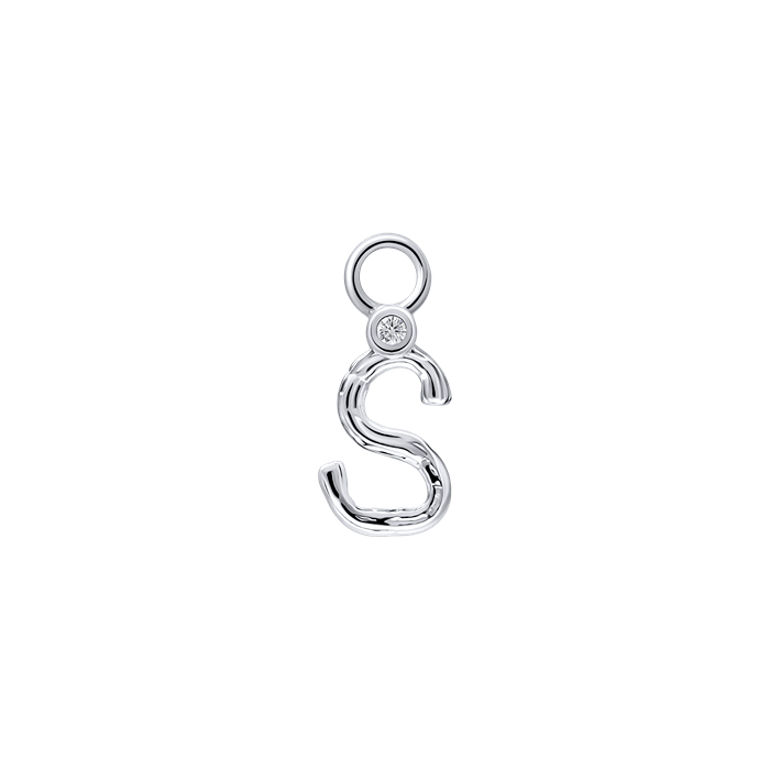 Diamond Charm Earrings Alphabet S148-DPS0470-S Diamond Charm Earrings Alphabet S148-DPS0470-S