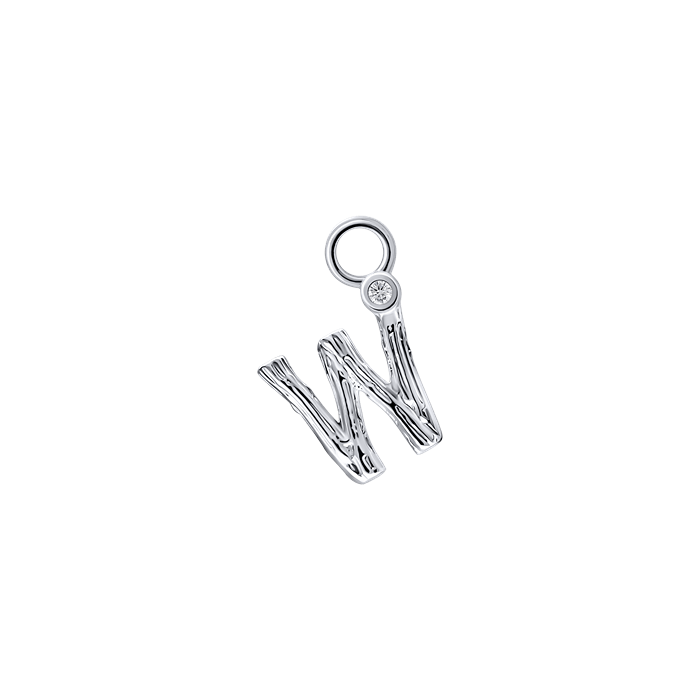Diamond Charm Earrings Alphabet S148-DPS0470-W