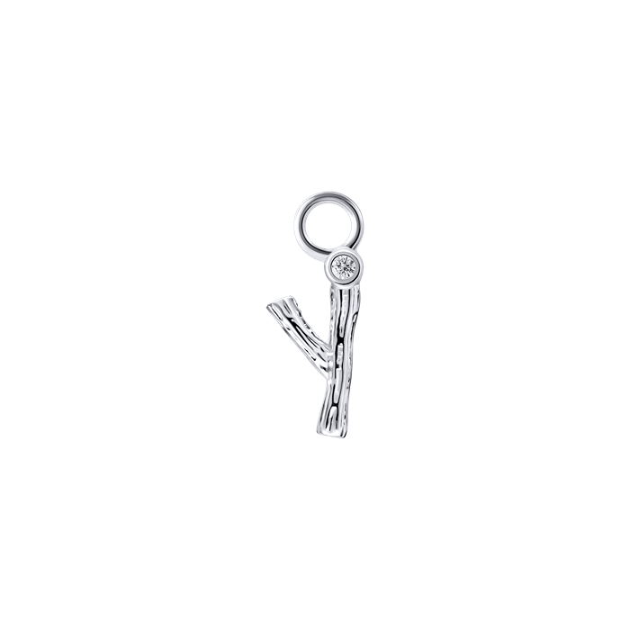 Diamond Charm Earrings Alphabet S148-DPS0470-Y