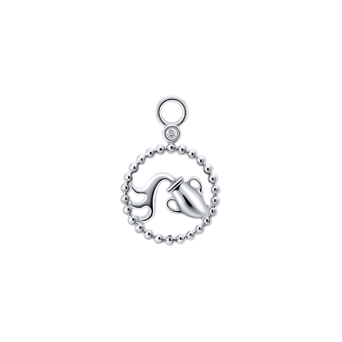 Diamond Charm Earrings Zodiac Ver.1 S149-DPS0472-AQUARIU