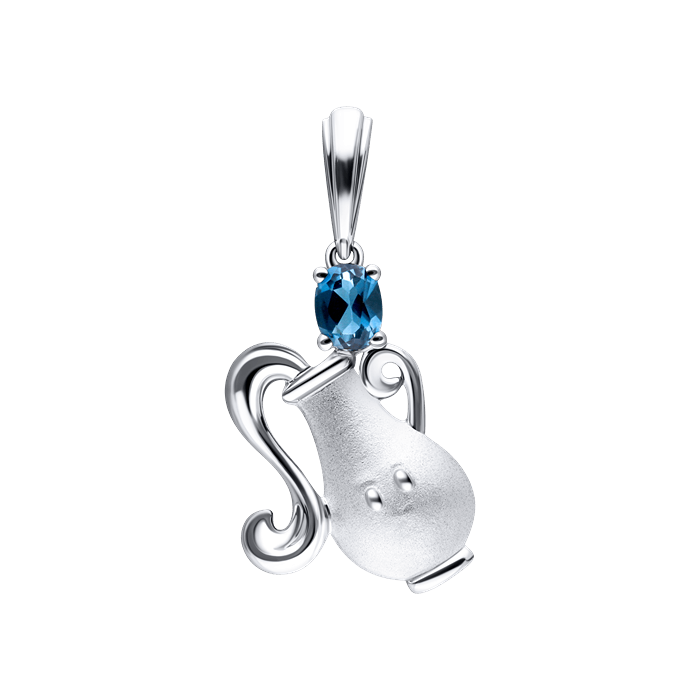 Elemate Blue Topaz Ladies Pendant Aquarius S119-DPS0398