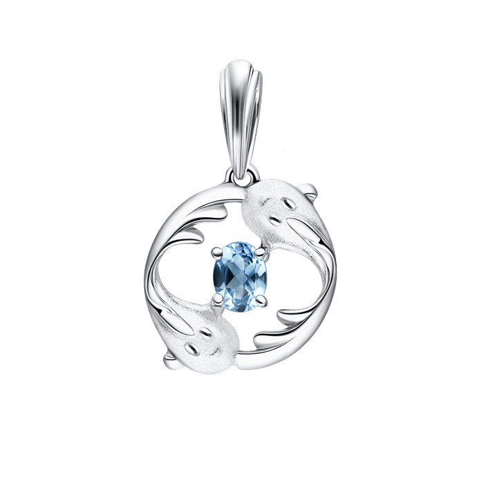 Elemate Light Blue Topaz Ladies Pendant Pisces S119-DPS0402