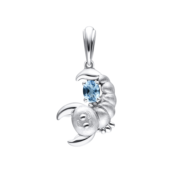 Elemate Light Blue Topaz Ladies Pendant Scorpio S119-DPS0401
