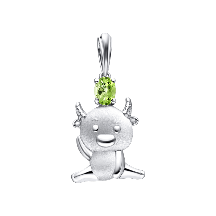 Elemate Green Peridot Ladies Pendant Taurus S119-DPS0393 Elemate Green Peridot Ladies Pendant Taurus S119-DPS0393