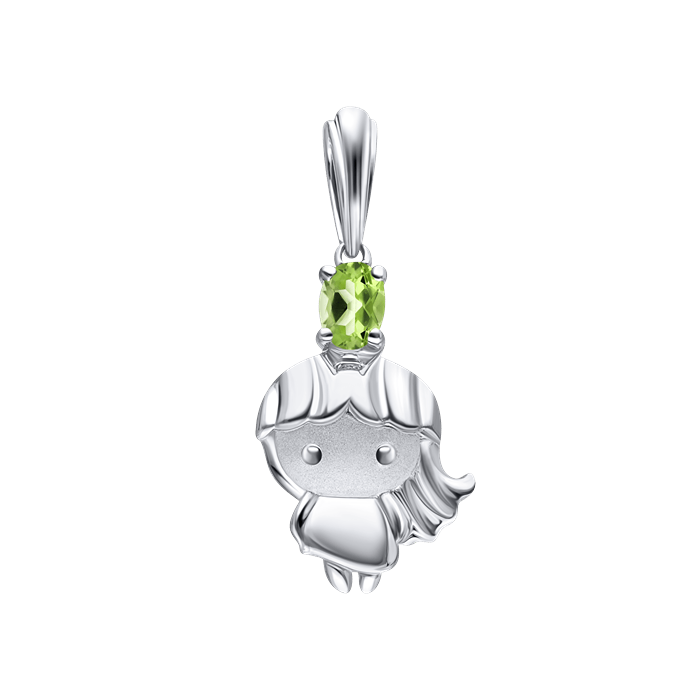 Elemate Green Peridot Ladies Pendant Virgo S119-DPS0392
